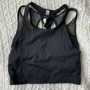 Black Cropped Exercise Top